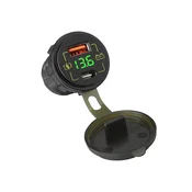 slomart Blow montažna avto polnilnica USB-A+USB-C+Voltmeter M18A