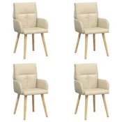 vidaXL vidaXL Jedilni stoli 4 pcs Blago Krem 60 x 56 x 96 cm, (5000296638)