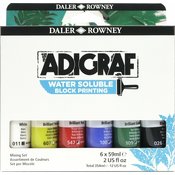 Daler Rowney Adigraf Block Printing Water Soluble Colour Barva za linotisk 6 x 59 ml