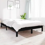 shumee vidaXL Posteljni okvir črne barve 160 x 200 cm masivni borov les
