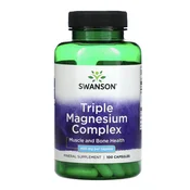 Swanson Trojni magnezijev kompleks, 400 mg, 100 kapsul