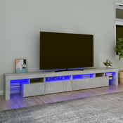 TV ormaric s LED svjetlima siva boja betona 260x36,5x40 cm