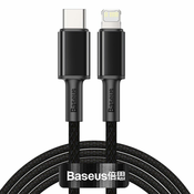 Baseus High Density Braided Cable Type-C to Lightning, PD,  20W, 2m (Black) (6953156231948)