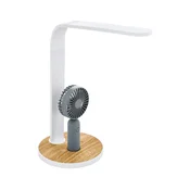 Eglo 55399 - zatemnjiva LED namizna svetilka z ventilatorjem LED/6,2W/5V 2000mAh bela/rjava