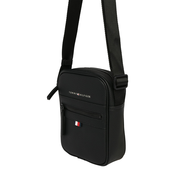 TOMMY HILFIGER Torba preko ramena, crna / bijela / crvena