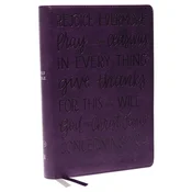 KJV, Large Print Center-Column Reference Bible, Verse Art Cover Collection, Leathersoft, Purple, Red Letter, Thumb Index