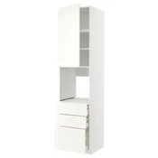 METOD/MAXIMERA Visoka omara za pečico+1 vr/3 prd, bela/Vallstena bela, 60x60x240 cm
