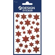 Avery Zweckform Z-Design božične nalepke 52277, dekoracija in označitev daril, voščilnic. 28 etiket/zavitek, motiv: rdeče zvezdice, material: svetleča folija