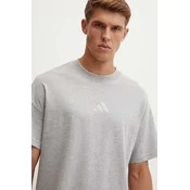 Bombažna kratka majica adidas All SZN moška, siva barva, IY4138