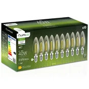 LUMILED 10x LED žarnica E14 svečka B35 4W = 40W 470lm 3000K topla 360° žarnica z žarilno nitko