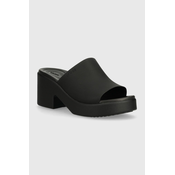 Natikači Crocs Brooklyn Slide Heel ženski, črna barva, 209408
