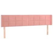 Vidaxl Vzglavje z ušesi roza 203x16x78/88 cm žamet