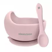 KikkaBoo silikonska cinija sa kašicicom Yummy Pink