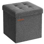 Sklopivi tabure s prostorom za pohranu COZY CUBE 30x30 cm, tamno sivi