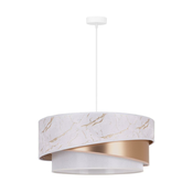 Duolla - Luster na sajli KOBO 1xE27/15W/230V precnik 45 cm bela/roze zlato