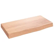 Vidaxl Stenska polica svetlo rjava 40x20x4 cm trdna hrastovina
