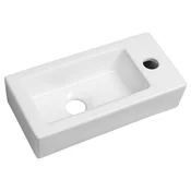 Keramični umivalnik ZOE 37x18 cm, luknja za pipo na skrajni strani - Bela - 37x9x18 cm - Sapho - SMALL - 24 - Keramika - Pravokotnik - 370 - 90 - 180 - 14