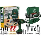 Otroški set orodja z aku vrtalnikom in nahrbtnikom Craft - zelena