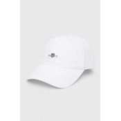 Bombažna bejzbolska kapa Gant bela barva