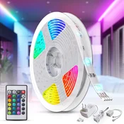 B.K.Licht LED trak 5m RGB, zatemnitev, spreminjanje barv, dekoracija prostora