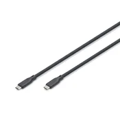 Silikonski kabel USB-C na USB-C, 5Gbps, 4K, 100W, 2m, črn