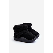 Childrens Velcro Snow Boots Black Unitia