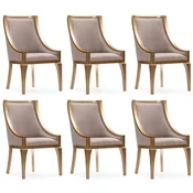 Casa Padrino luxury baroque dining chair set of 6 gray/gold - Baroque style kitchen chairs - Magnificent luxury dining room furniture in the Baroque style - Baroque dining room furniture