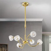 ORION Viseca svjetiljka od olovnog kristala Maderno, zlatna, 51 cm - Dnevni boravak/blagovaonica - Dizajn - mat zlato, sjajno zlato, satin finiš - Metal