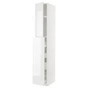 METOD / MAXIMERA Visoki el s izvl fun 1 vrata/4 lad, bijela/Ringhult bijela, 40x60x240 cm