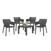 Set vrtnega pohištva Roeva 4+1 grafit