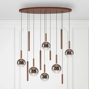 Paul Neuhaus LED viseča svetilka Bowl, O 120 cm, rjava/siva - Dnevna soba/jedilnica - Sodobni - rjava, dimno siva - Steklo