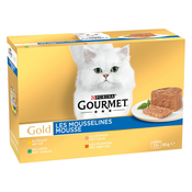 36 + 12 gratis! Gourmet Gold fina pašteta 48x85 g - Miks meso & riba (zajec, piščanec, losos, ledvice)
