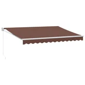 Vidaxl Ročno zložljiva tenda rjava 350x250 cm