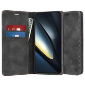 Techsuit eko - usnjena torbica za Xiaomi Poco F6 Pro - črna KP33267