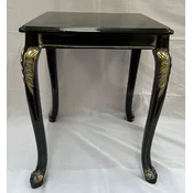 Casa Padrino Luxury Baroque Solid Wood Side Table Black/Gold - Square Table in Baroque Style - Baroque Furniture - Noble & Magnificent