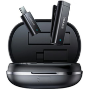 shumee Brezžični lavalier mikrofon USB-C USAMS ENC 2.4G črne barve