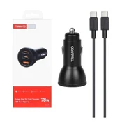 TRANYOO Auto punjac T-C25 78W Brzo punjenje 1x USB-A+2x USB-C