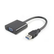 shumee Adapter MicroConnect USB 3.0 tipa A - VGA, črne barve