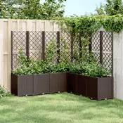 Vrtna sadilica s rešetkom smeda 160 x 160 x 140 cm PP
