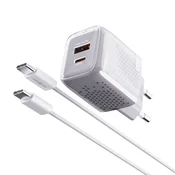 Moxom mx-hc206 Kucni punjac 18w pd 20w fast type c na type c sivi ( P1258 )