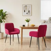 Trpezarijske stolice 2 pcs Baršun Vinska crvena 57 x 50 x 85 cm