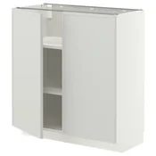 METOD Podni element s policama/2 vrata, bela/Aspudden svetlosiva, 80x37 cm