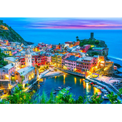 Enjoy - Puzzle Vernazza ob mraku, Cinque Terre, Italija - 1 000 kosov