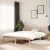 shumee vidaXL Posteljni okvir iz masivnega lesa 135x190 cm dvojna