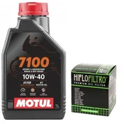Motul 7100 10W40 1L olje + Hiflo HF303 4T oljni filter Yamaha Honda Kawasaki