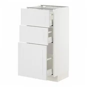 METOD / MAXIMERA Podni element s 3 fioke, bela/Stensund bela, 40x37 cm