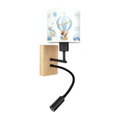 Brilagi-LED Flex. lampa BOBO WOOD 1xE27/25W/230V + LED/3W hrast/crna/bela/plava/meda