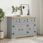 shumee Komoda Corona siva 112x43x78 cm trdna borovina
