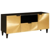 TV ormar Crna i zlatna 105 x 33 x 46 cm Konstruirano drvo