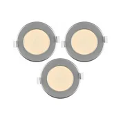 Komplet 3x LED kupatilsko ugradno svetlo LED/6W/230V IP44 srebrno